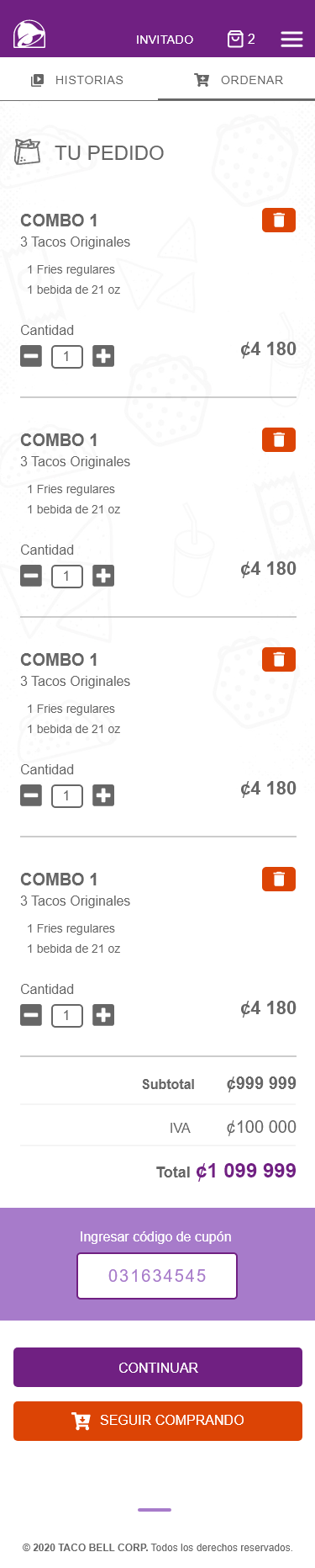 UI App Taco bell